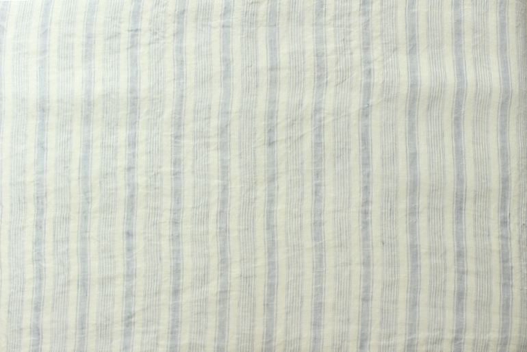 one washed linen Kelly ワンウォッシュ リネンストライプ ケリー ブルーグレー